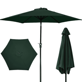 Only Supports Self Pickup  Outdoor Patio Umbrella With Push-button Tilt And Crank Handle, Beach Umbrella For Shade With 6 Sturdy Metal Ribs, UV A (Option: Dark Green)
