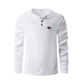 Waffle Buckle Quick-drying Raglan Henry Long Sleeve (Option: White-L)