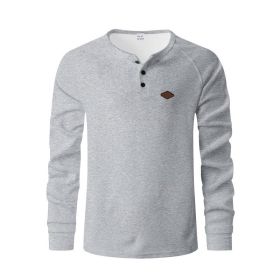 Waffle Buckle Quick-drying Raglan Henry Long Sleeve (Option: Light Gray-L)