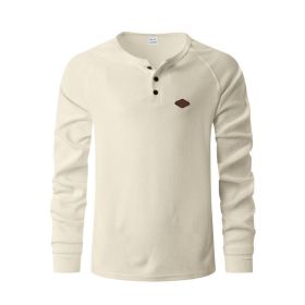 Waffle Buckle Quick-drying Raglan Henry Long Sleeve (Option: Apricot-XXXL)